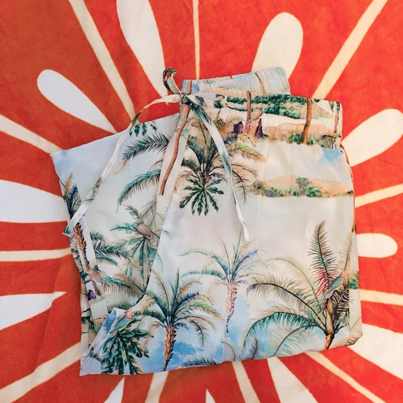 Topshop Hawaiian Print Beach Pants Sz 2 - Picture 9 of 16